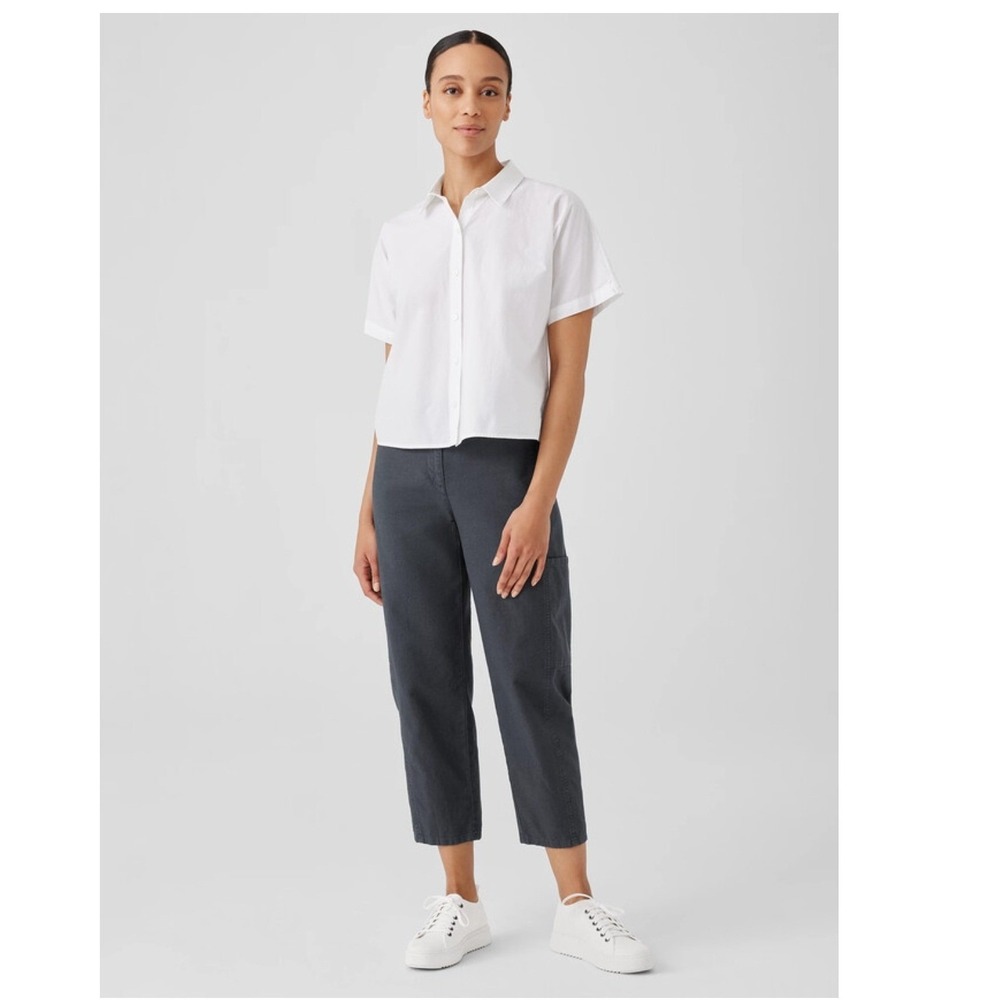 Eileen fisher cropped cargo pant minimalist workwear casual streetwear wide leg